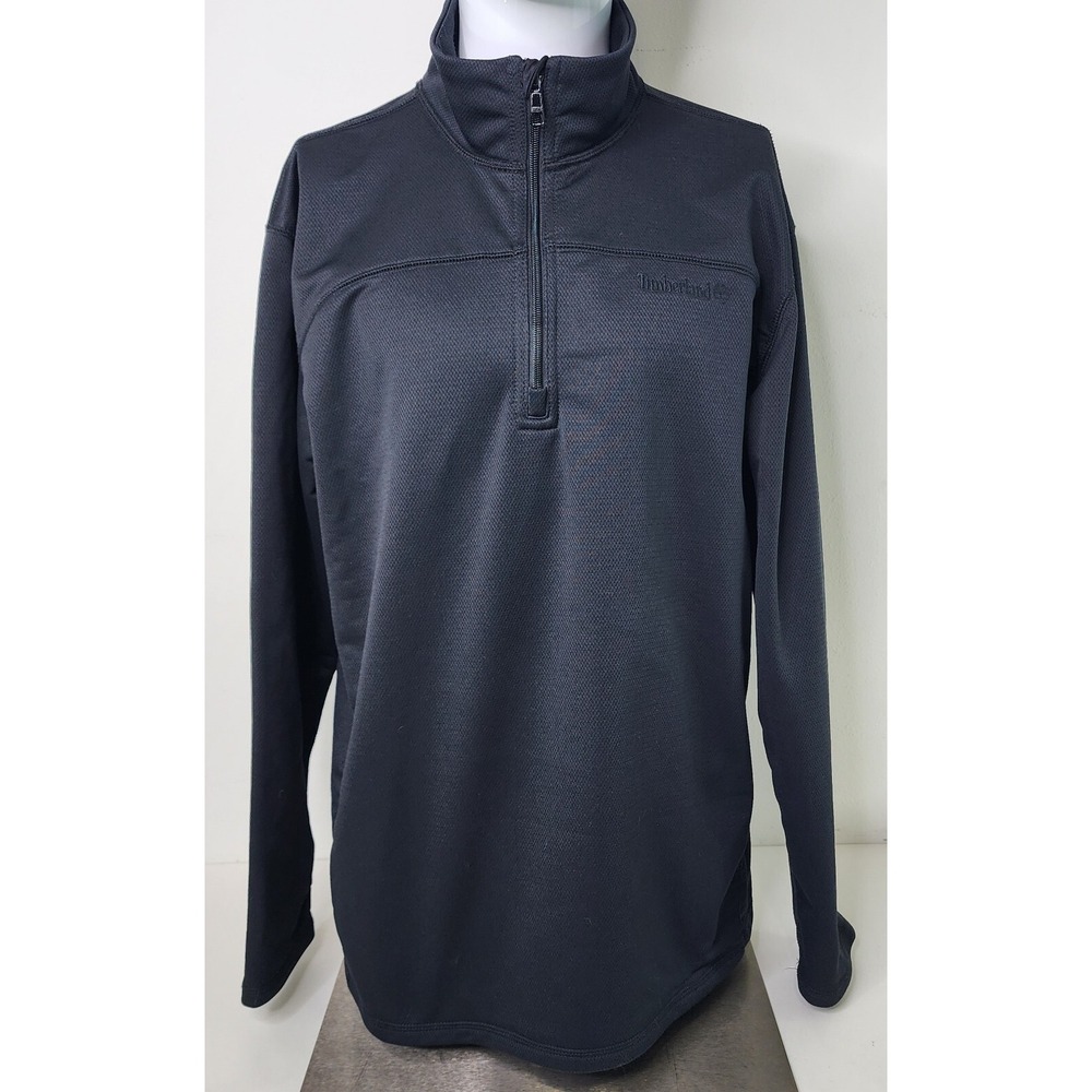Timberland Mens Size XL Black Long Sleeve 1/4 Zip Jacket No Pockets.